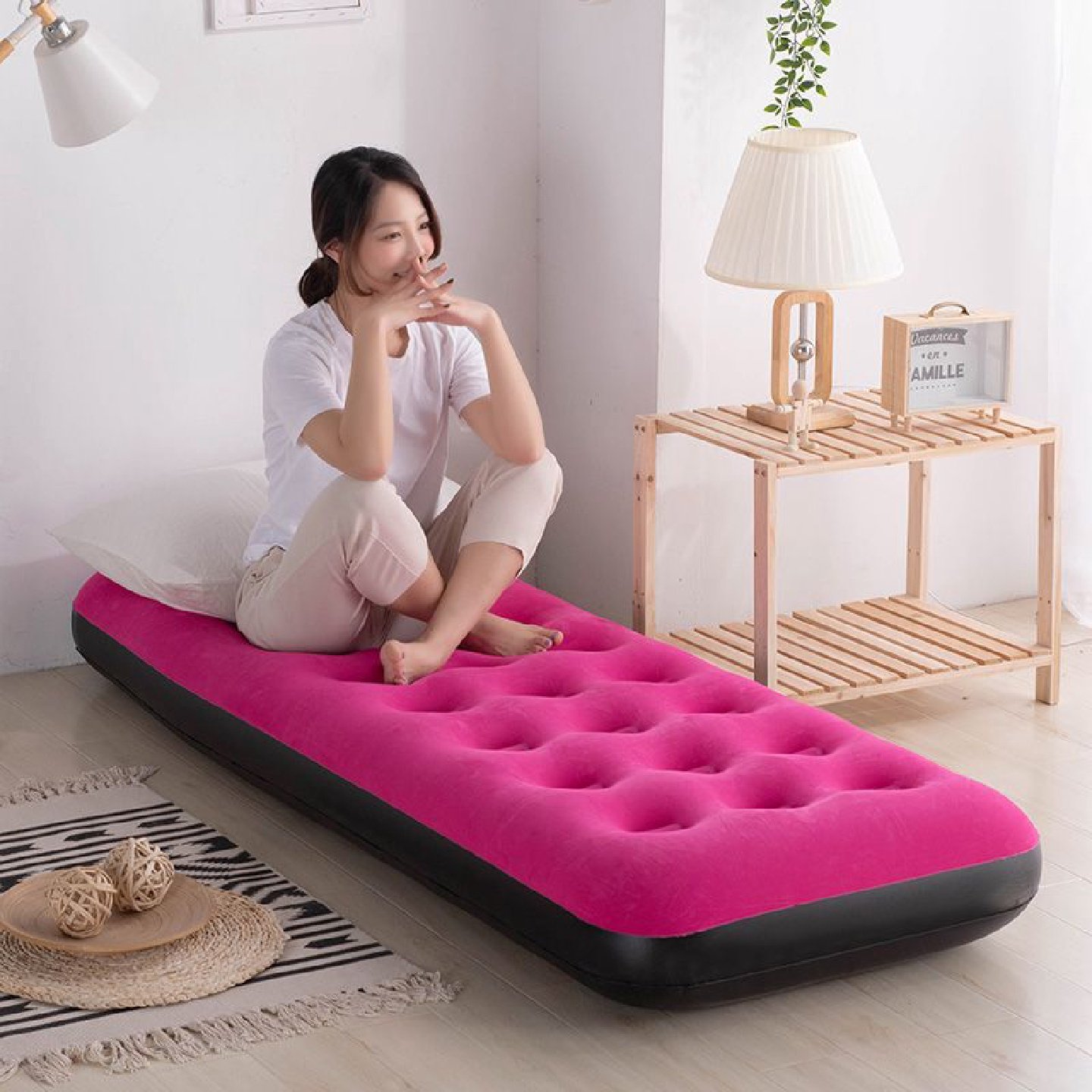 1充气床垫双人家用折叠 气垫床单人加大简易便携加厚充气床 户外