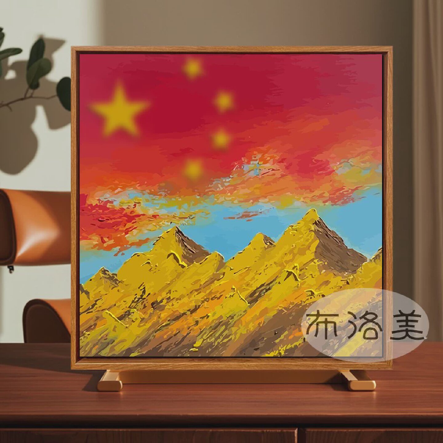 国庆节红色爱国主题活动DIY数字油画送军人兵哥哥手工礼物装饰画