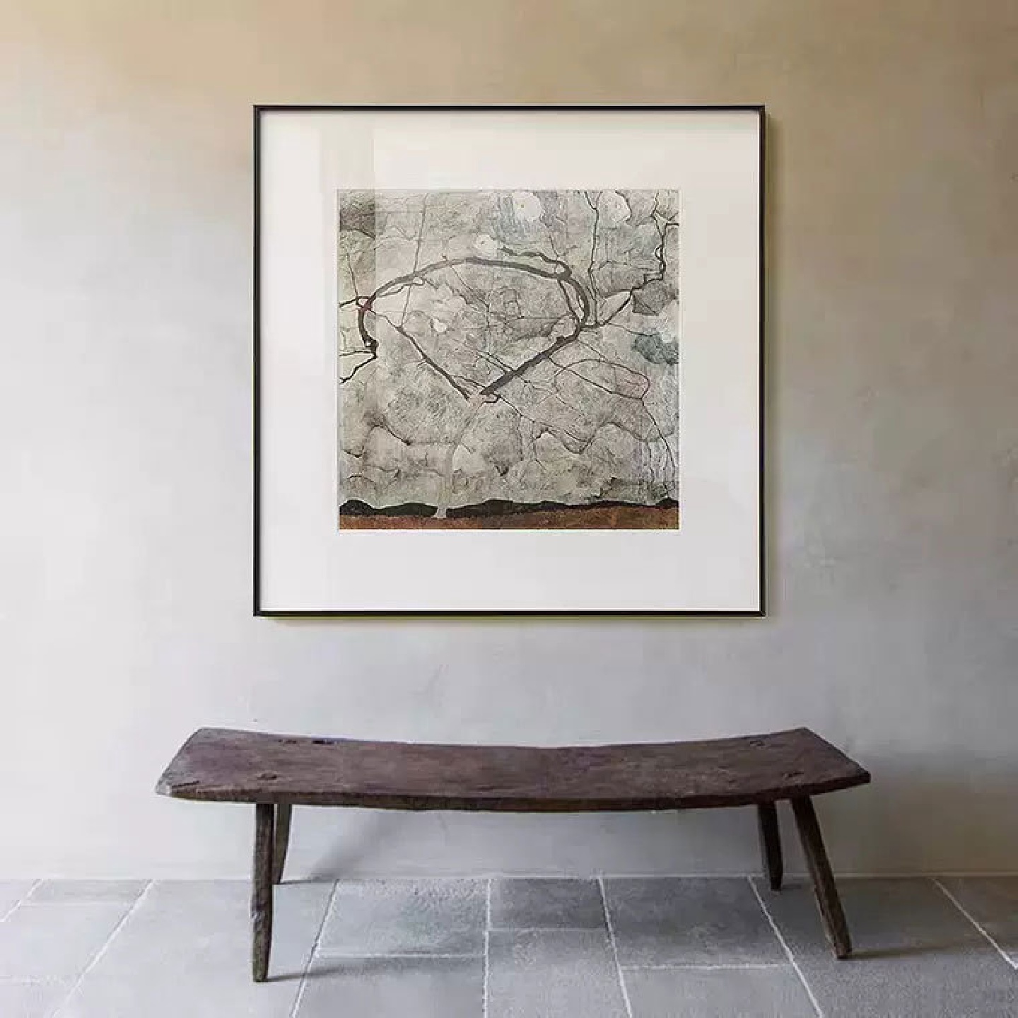 席勒秋树现代抽象风景艺术装饰画客厅书房玄关过道壁画餐厅墙画图片