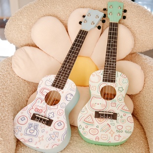 21寸23寸尤克里里ukulele弹奏乐器可爱小吉他高颜值彩色代发