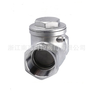 丝口止回阀逆止阀丝扣止回阀H14W 304不锈钢旋启式 16P内螺纹