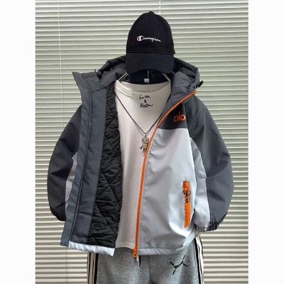 男童夹棉外套2025新款冲锋衣薄棉儿童加厚二棉今年流行爆款秋冬季