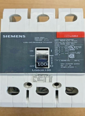 SiemensLGB3K100-LGB2CircuitBreaker3P100A480V*Guara
