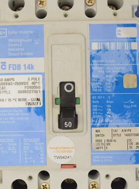 FDB3050CUTLERHAMMER工业CircuitBreakerCFDB14K3POLE50AMP600VAC