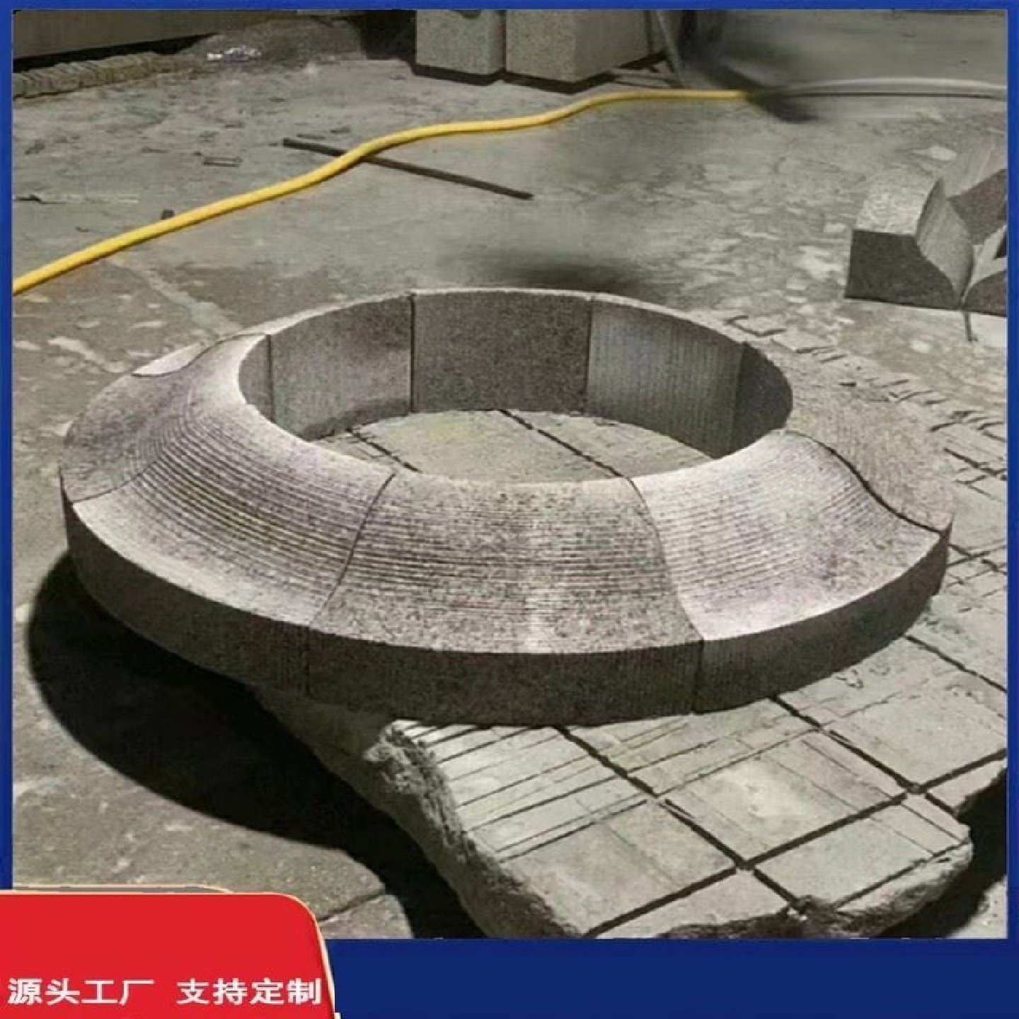 大理石树池石方形树围石芝麻灰花岗岩树坑石市政绿化带石材花坛石