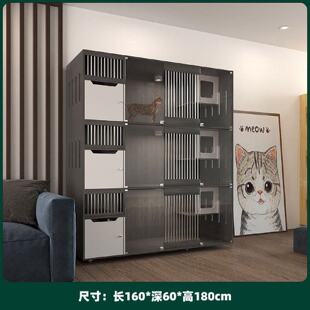 猫别墅实木猫笼玻璃猫柜宠物店猫屋家用展示柜大型繁育寄养笼三层