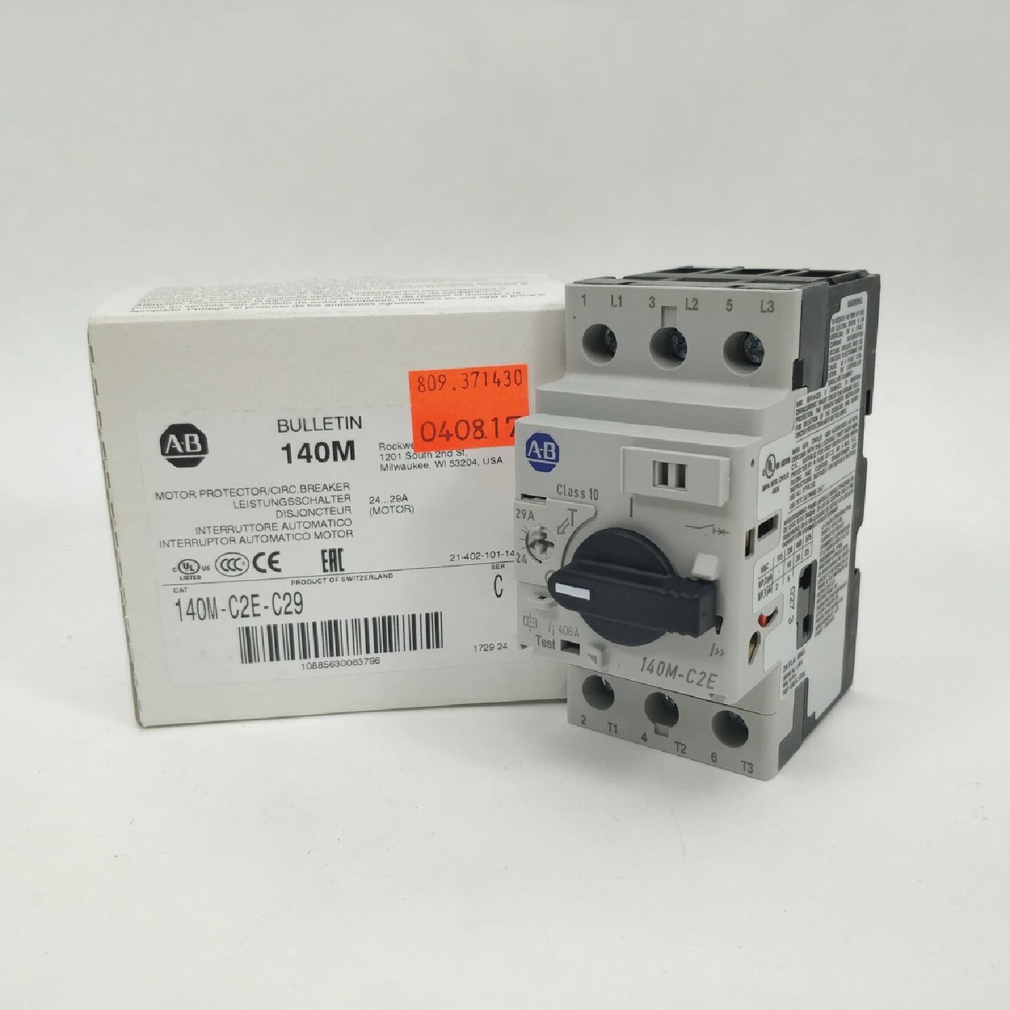 寻XAB459412英尺C2EC29Ser.C电机保护断路器