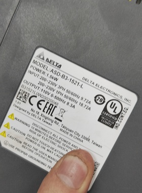 议价台达1.5KW伺服电机型号ASDB31521L电机适用