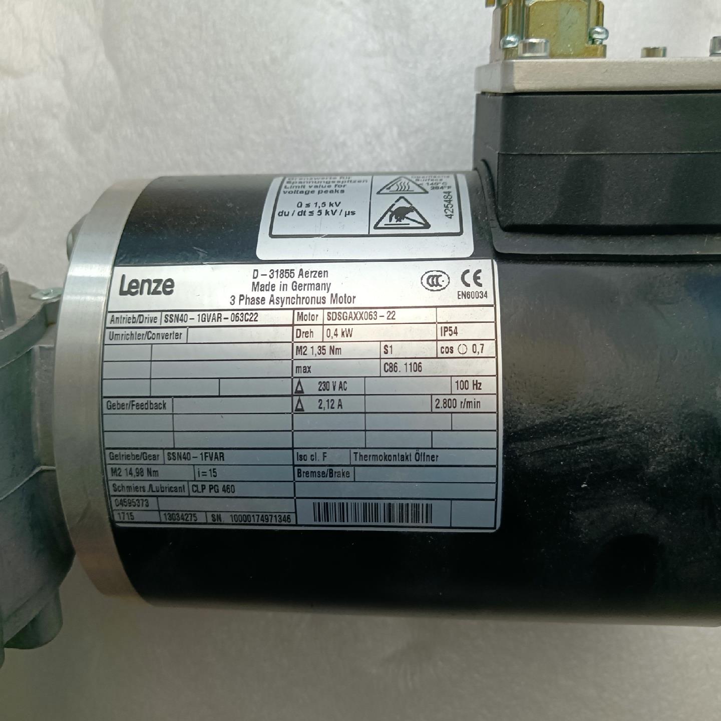 Lenze伦茨电机SSN40-1GVAR-063C22无原包~询价