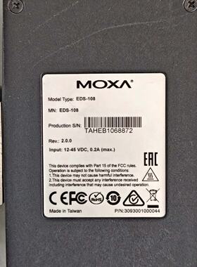 MOXA EDS-108 8口工业交换机，，件，议价