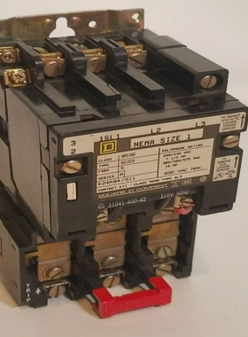 SquareD8536SC03V02S,尺寸1电机起动器,带110/120VAC线圈