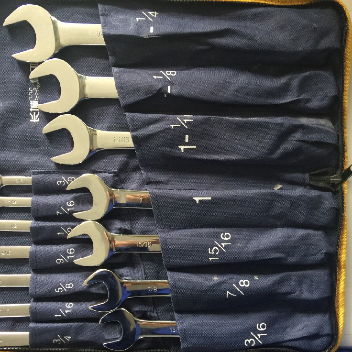长城精工14pcsCr-V英制两用扳手组套整体热处理更耐用