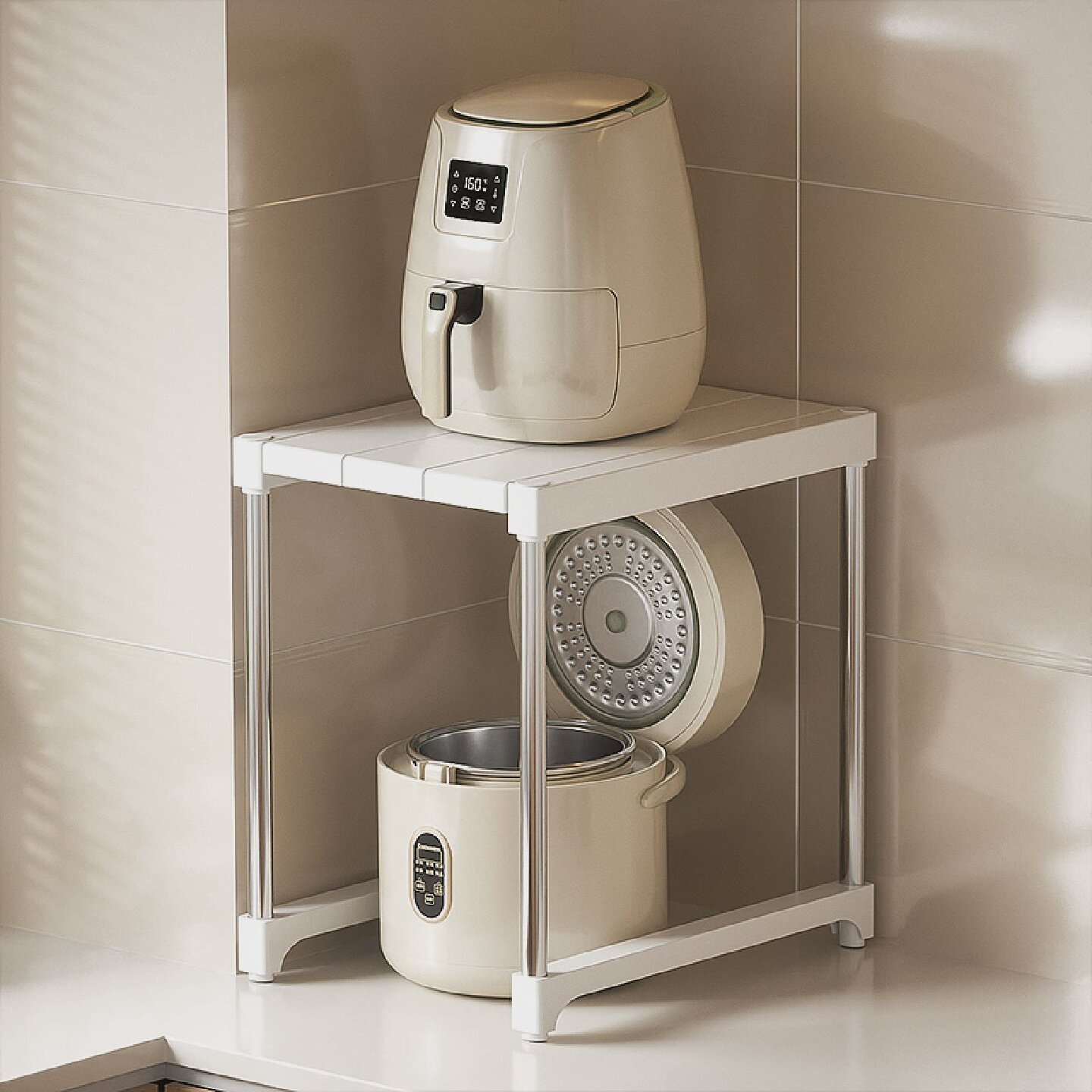 空气炸锅置物架台面电饭锅多功能厨房电器锅具小厨宝橱柜收纳架子