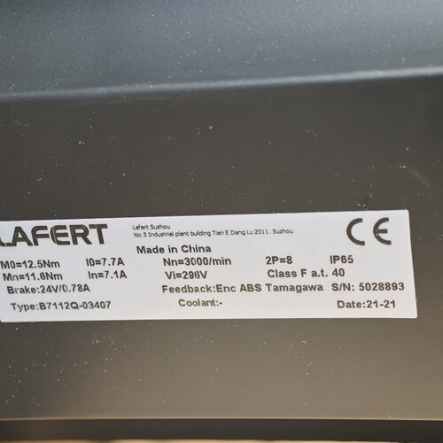 寻》》LAFERT拉法特伺服电机B7112Q03407