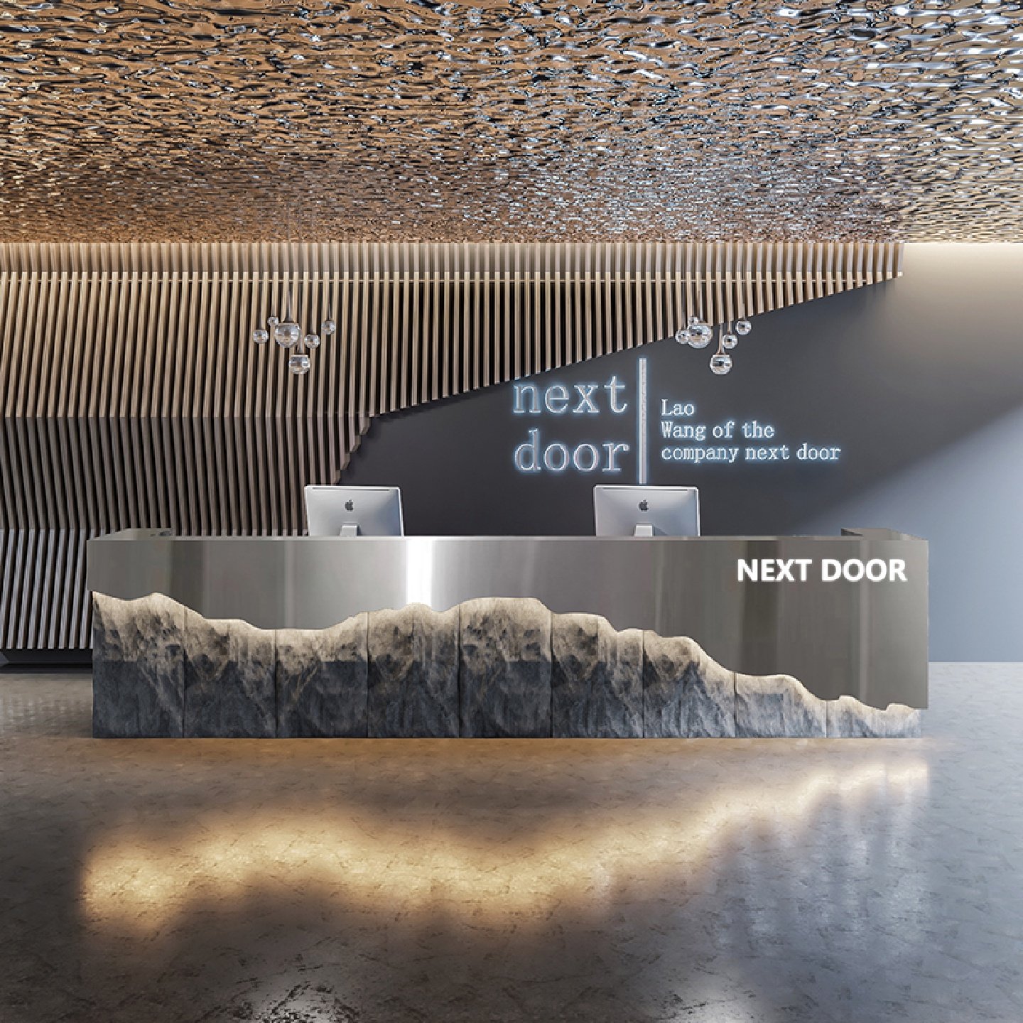 工业风不锈钢定制前台台球厅收银台大气公司接待台创意餐厅吧台桌