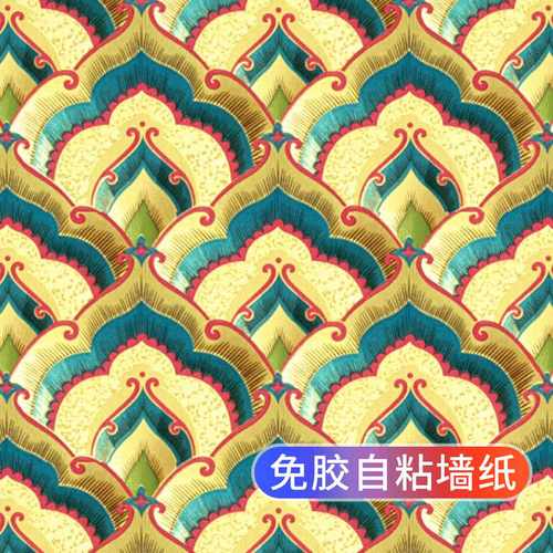 自粘墙纸佛龛背景装饰贴纸金色金黄佛堂金箔反光自带胶新中式壁纸