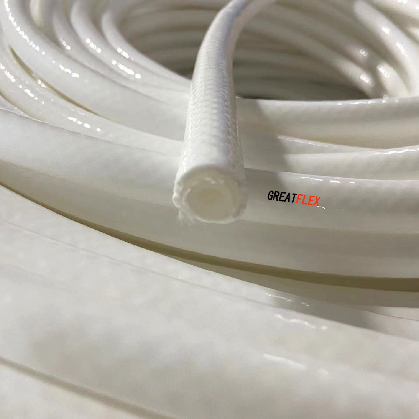 GREATFLEX白色卫生级防冻耐热双层编织水管软管夹线硅胶管BD40工