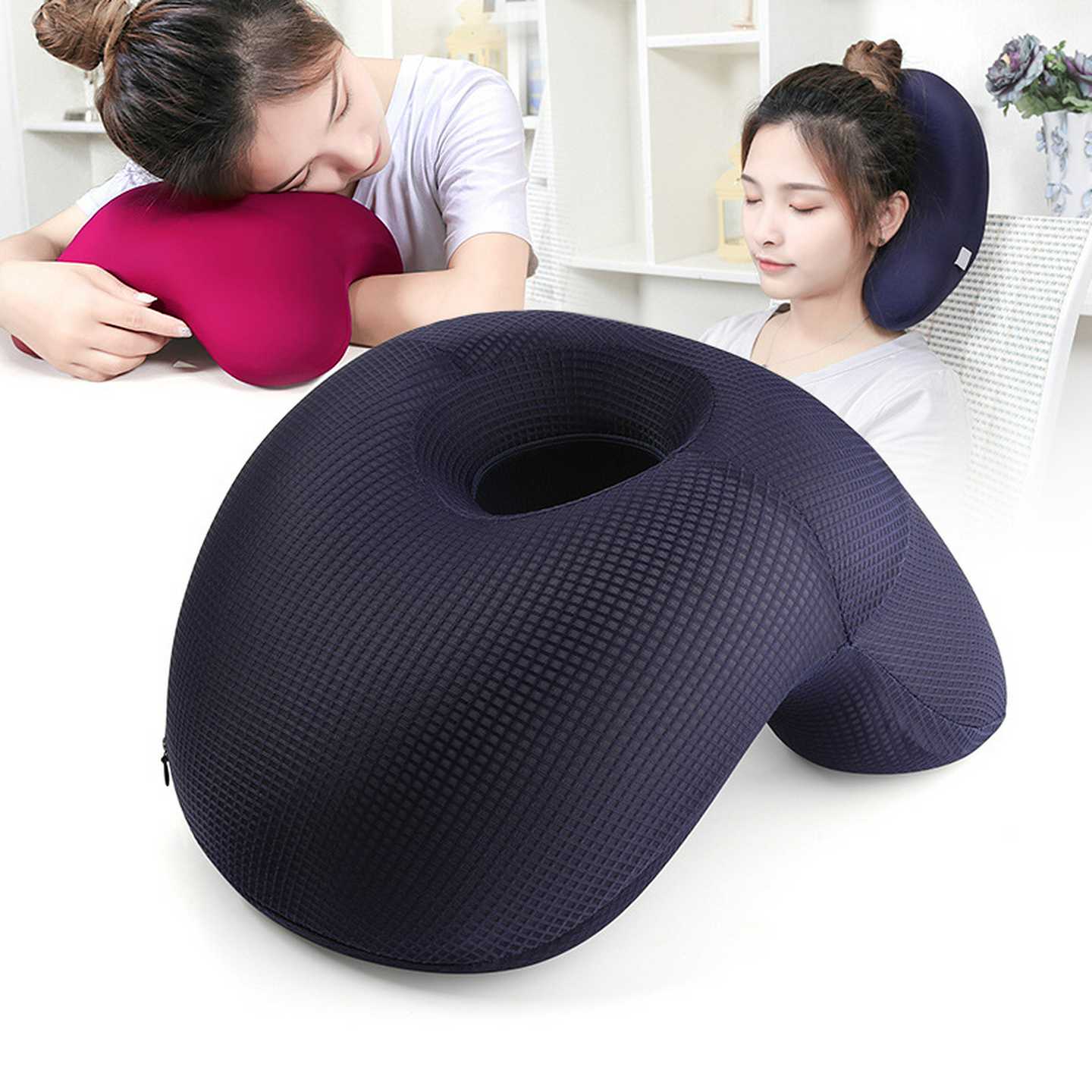 跨境现货创意新款午睡枕多功能旅行办公室神器慢回弹记忆棉趴