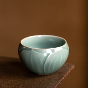 汝道汝官窑茶杯主人杯大容量茶具高档陶瓷品茗单杯家用功夫喝茶个