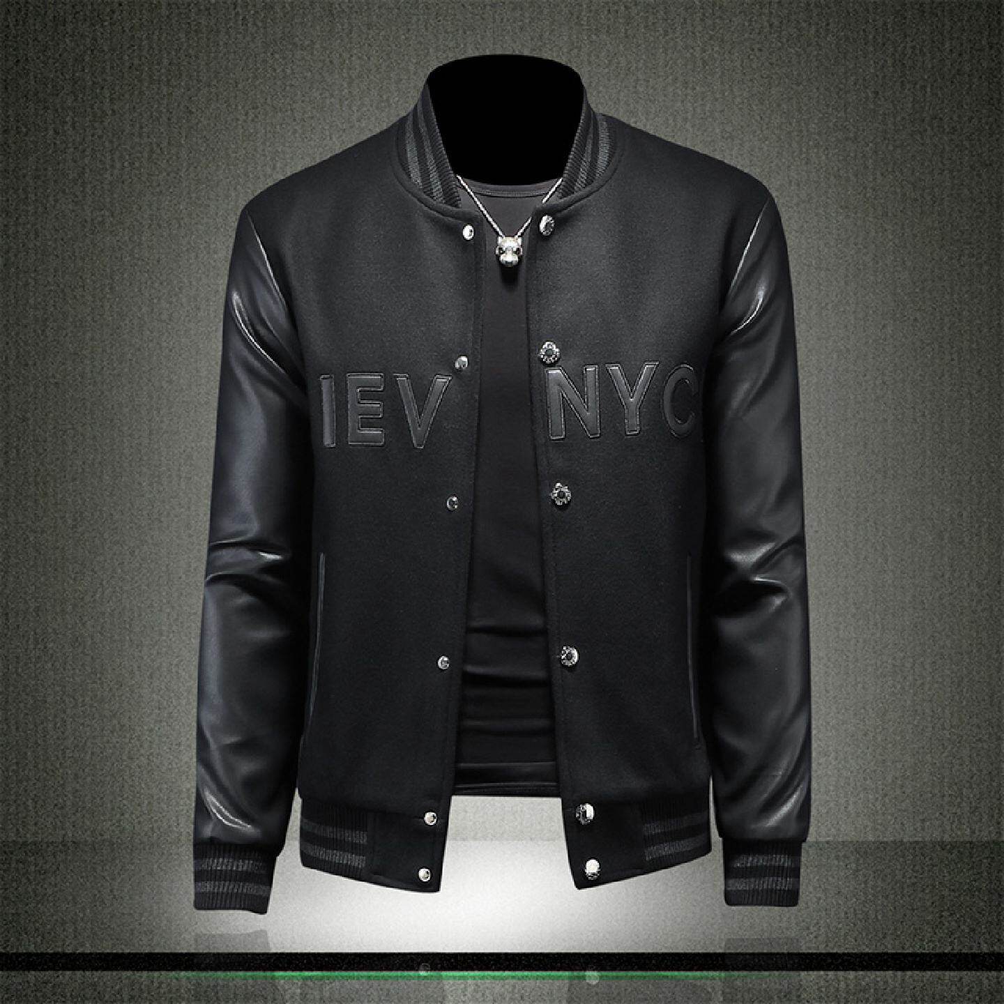 欧洲站潮牌棒球服男士外套韩版修身字母绣花高级感秋冬新款夹克衫