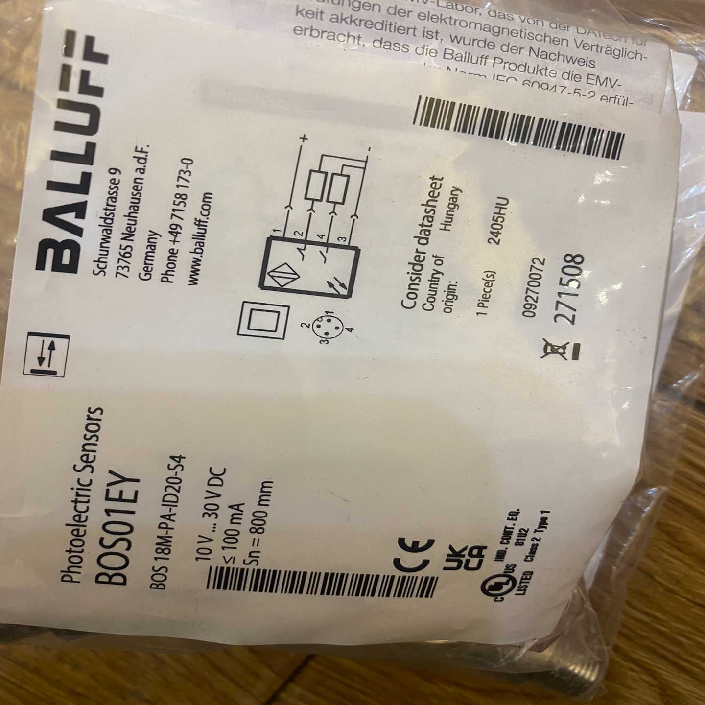 BALLUFF 巴鲁夫 BOS01EY 接近开关，还（佳毅工控）