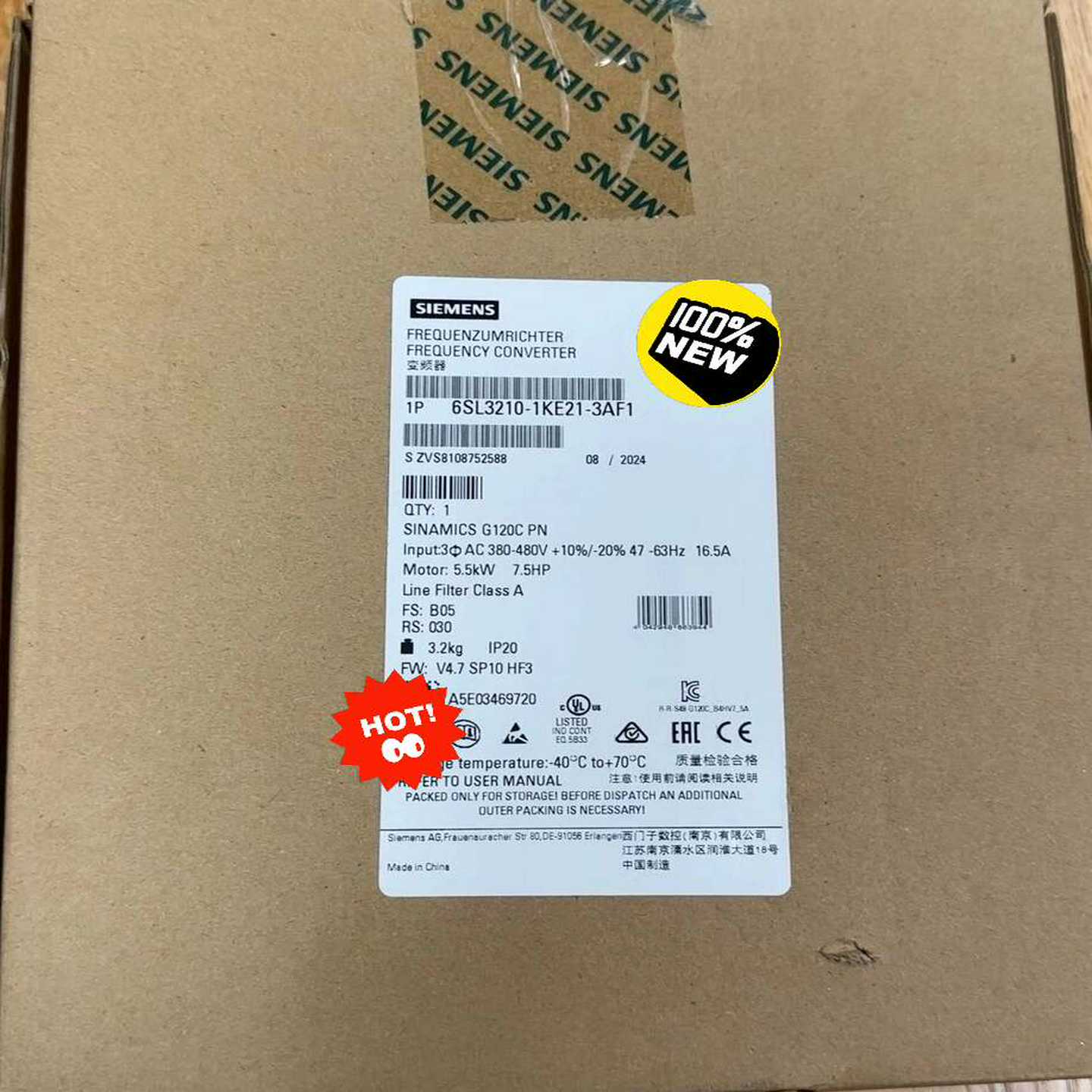 全新西门子变频器6SL3210-1KE21-3AF1G1--议价商品