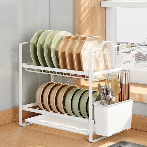 窄款厨房置物架沥水家用台面碗柜碗碟收纳小型放碗筷架双层碗架子