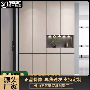 柜玄关柜一体家用门口入户简约坐凳衣帽柜大容量储物柜 实木板材鞋