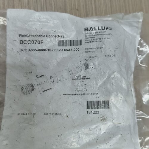 询-巴鲁夫接线插头型号BCC070F