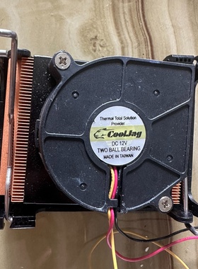 CoolJag1U纯铜散热器DC12V双轴承风扇实物议价