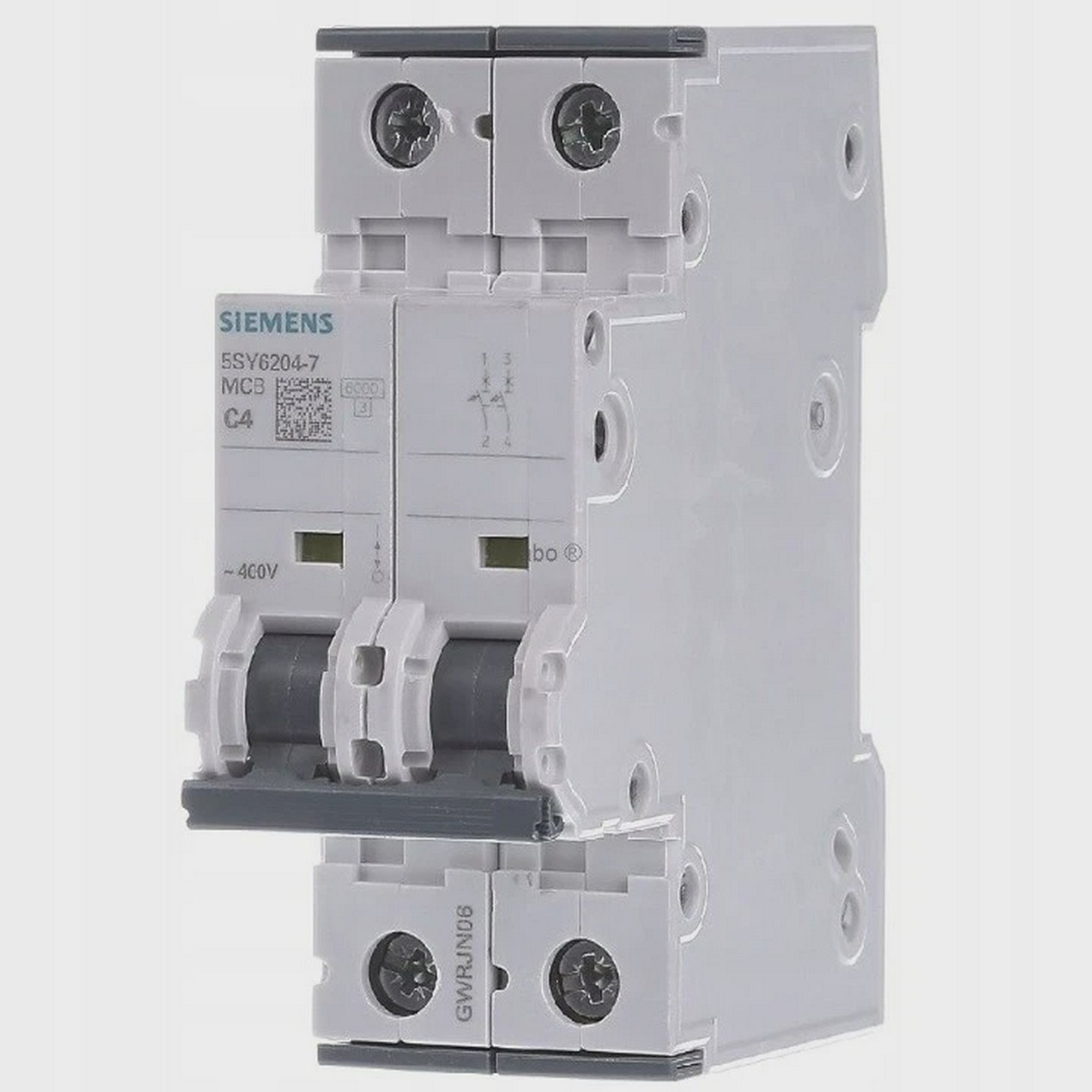 Siemens5SY6204-7MiniatureCircuitBreaker2P4ATypeC6kA