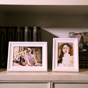 7891012寸白色欧式实木相框摆台儿童宝宝结婚纱照片画框木相框