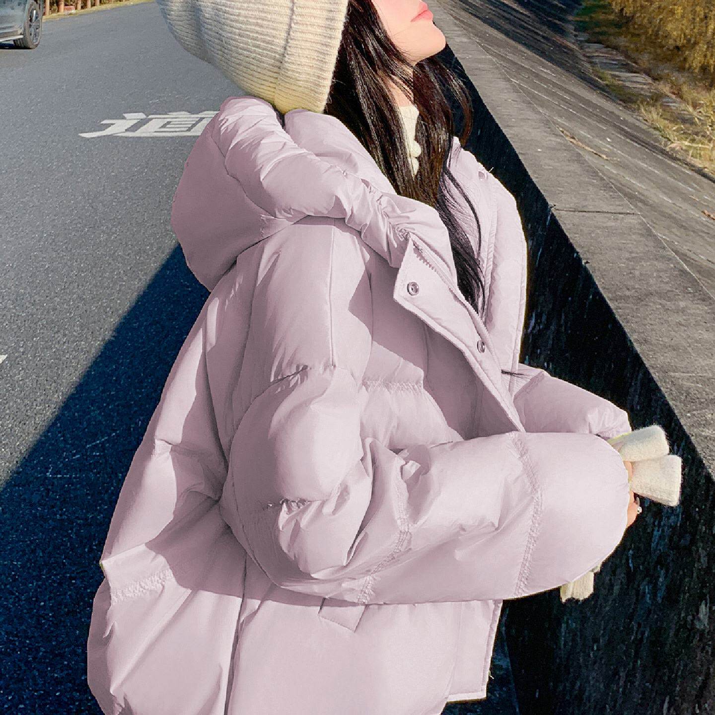 巨好看的紫色短款羽绒服女2026新款冬季女款冬独特漂亮冬装厚外套