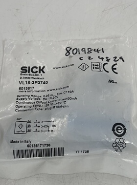 SICK VL183P3740 PHOTOELECTRIC SENSOR SICK 6013617  NEW SEALE