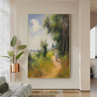 小清新田野 饰画新古典餐厅油画感走廊挂画过道壁画欧式 美式 玄关装