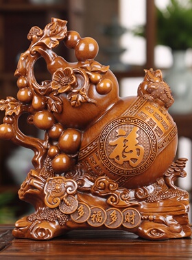 多福多财葫芦摆件中式家居客厅入户玄关电视柜装饰品开业乔迁礼物