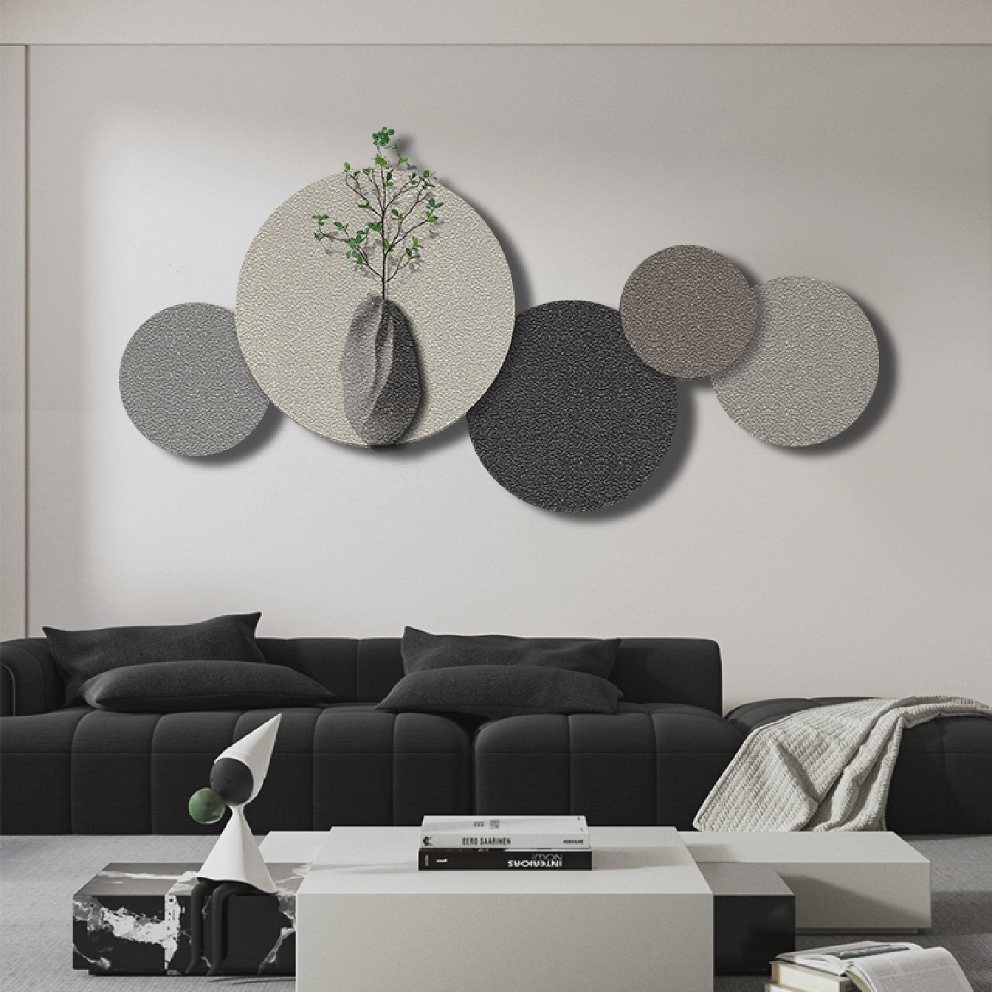 现代简约创意砂岩画雕刻立体砂岩装饰画高级感客厅沙发背景墙挂画