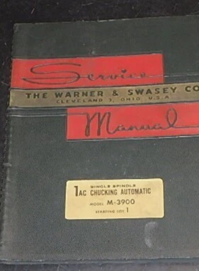 WARNER SWASEY M3900 AUTO CHUCKING SERVICE PARTS Manual