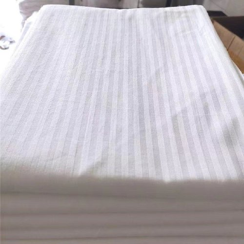 1批发宾馆酒店床单白色条纹床单美容洗浴民宿白缎条床单按摩店床