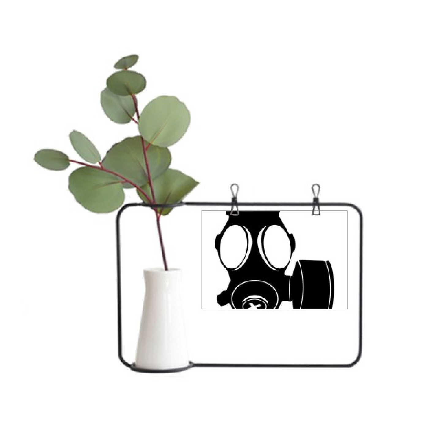 反恐精英污染系列防毒面具金属相框陶瓷花瓶装饰假花仿真花创意卡