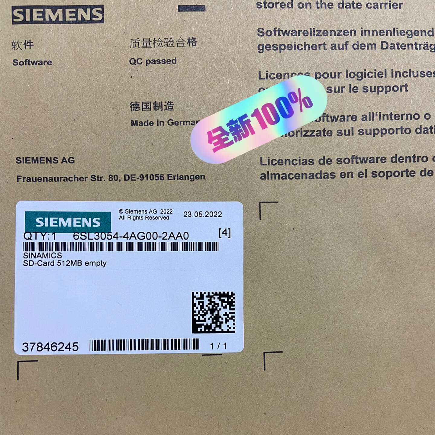 【议价】6SL3054-4AG00-2AA0/512MBSD适用
