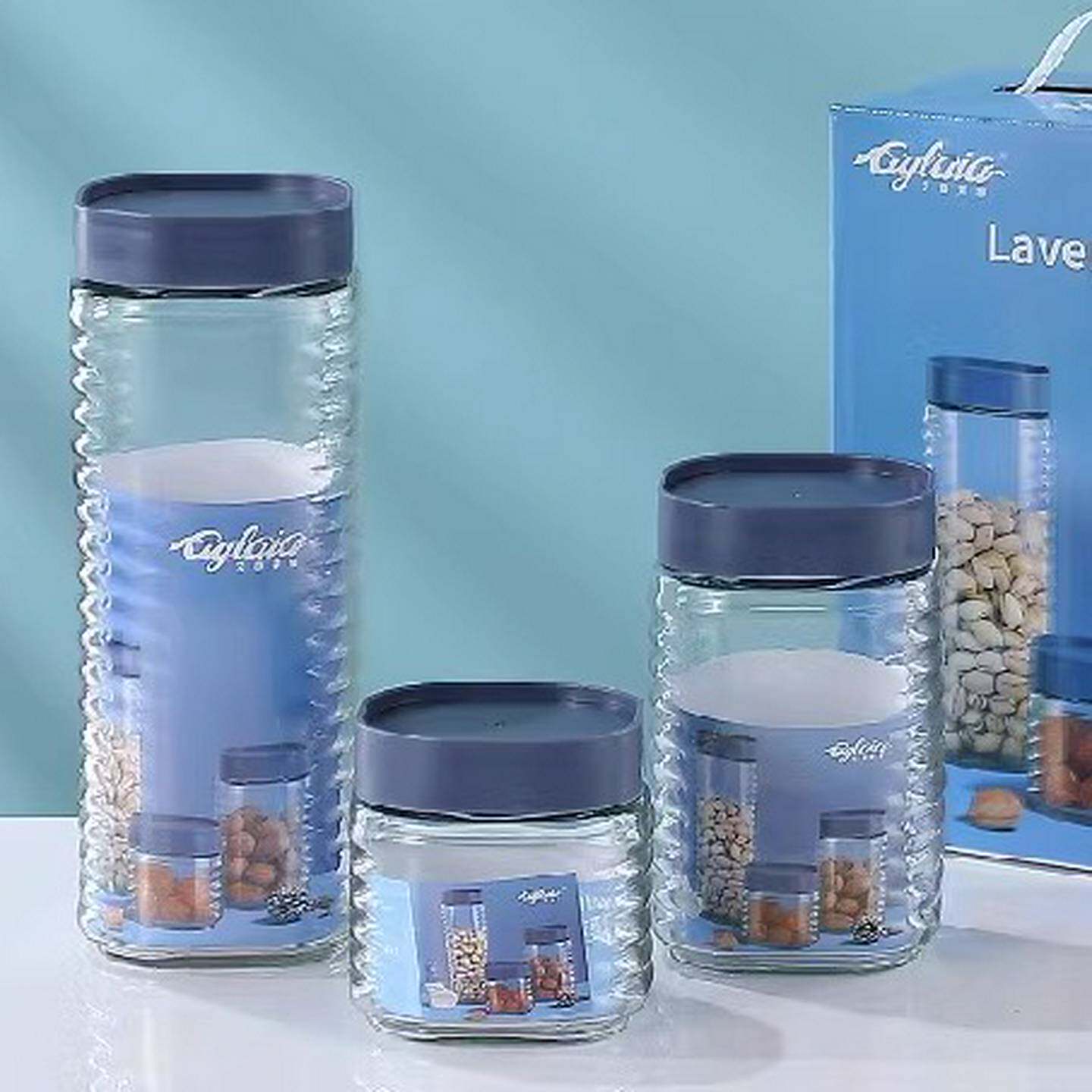 食品级密封罐玻璃大码零食厨房五谷杂粮储物罐子礼盒套装促销礼品