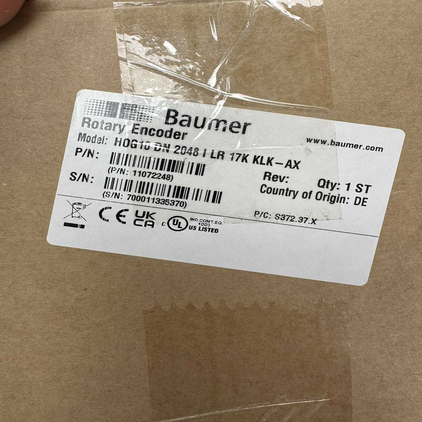 Baumer堡盟旋转编码器，型号HOG10DN2048-议价