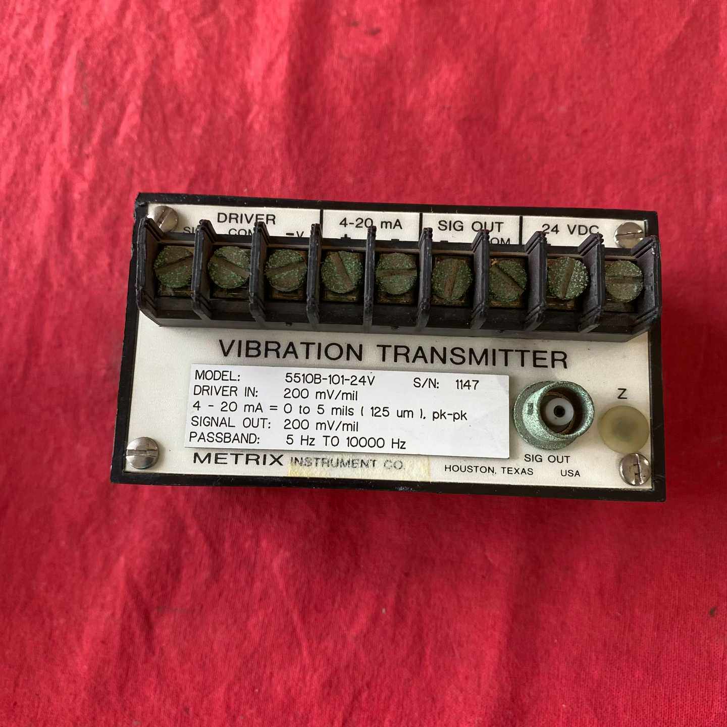 METRIX迈确5510B-101-24V振动变送器，型号标--议价商品