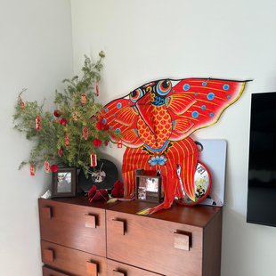 金鱼风筝挂件长尾中国风2026新年春节氛围感背景装 饰品桌面摆件