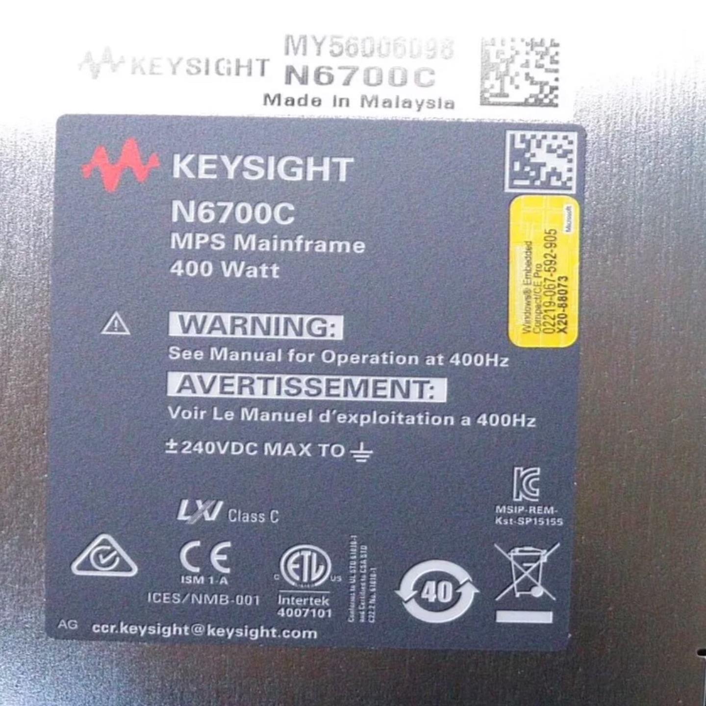 KEYSIGHT N6700C MPS主机400瓦未使用(跳跳机械）