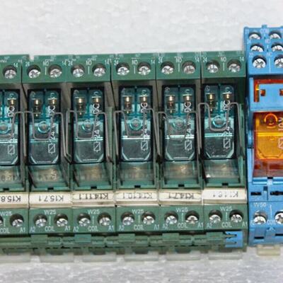 Lot of 7 pieces. FINDER 40.52 PCB MiniaturePlugin Relay 24VD