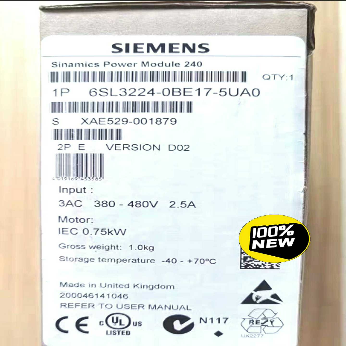 6SL3224-0BE17-5UA0G120功率模块询价