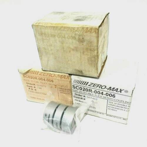 3 New ZEROMAX SC020R004006 Size 20 Double Flexible Servo Cou