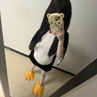 抽象卡通可爱成人新款2025企鹅动物舞蹈表演服企鹅女服装秋冬